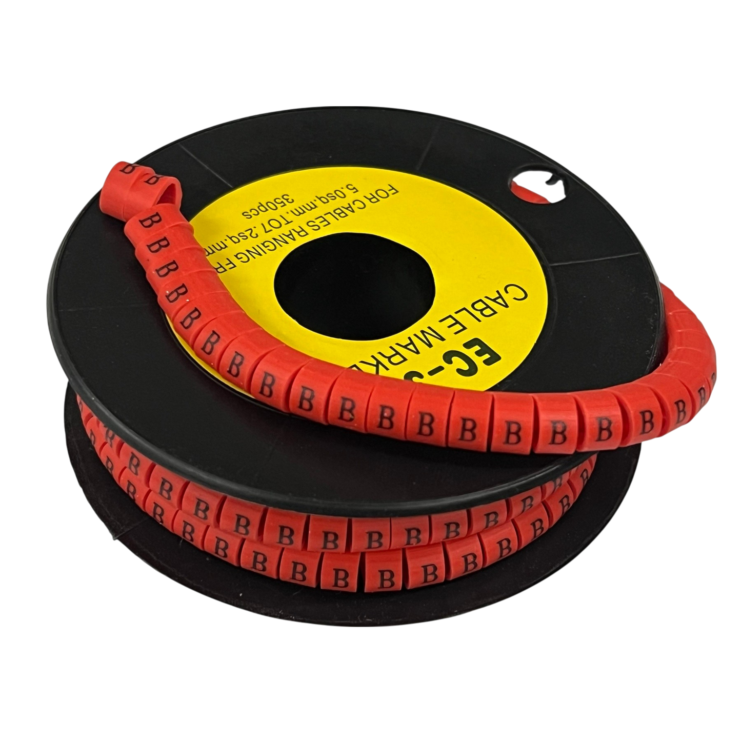 Grippes Cable Marker Red - B on a spool for clear cable identification and organization