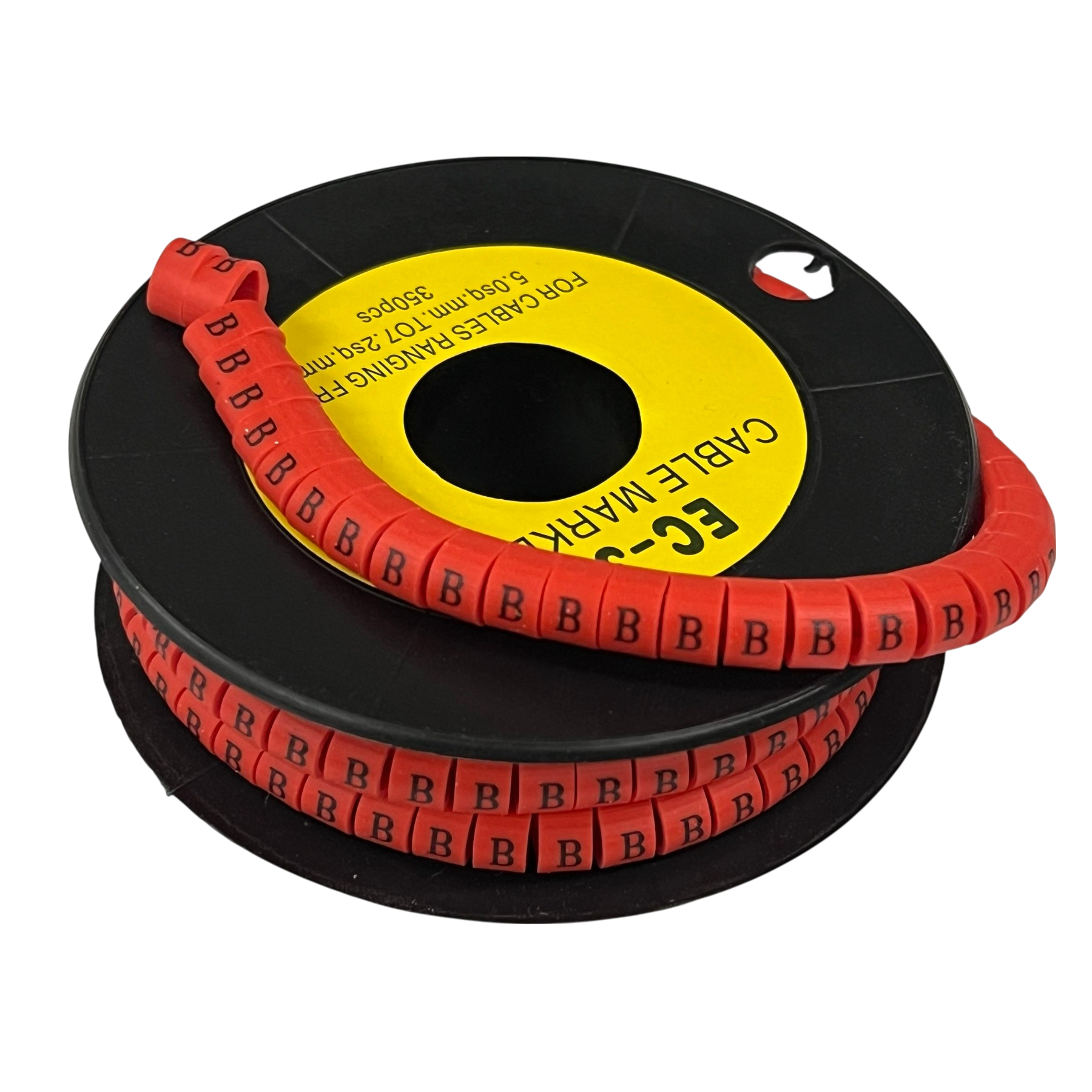 Grippes Cable Marker Red - B on a spool for clear cable identification and organization
