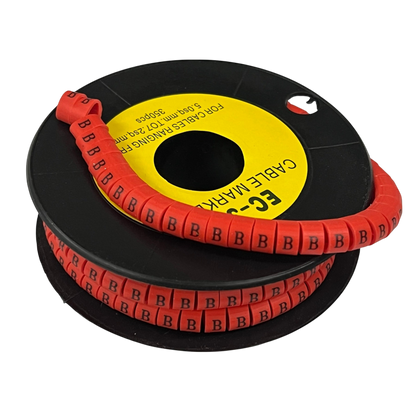 Grippes Cable Marker Red - B on a spool for clear cable identification and organization