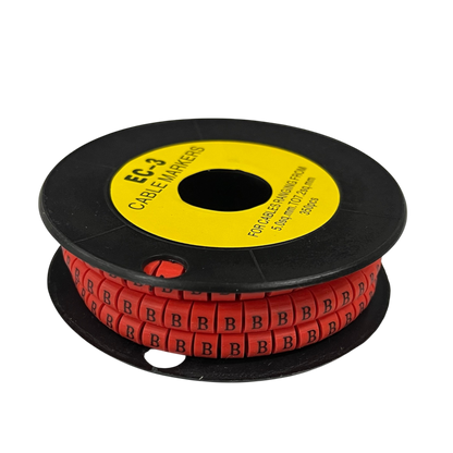 Grippes Cable Marker Red - B on a spool for organized cable management solutions