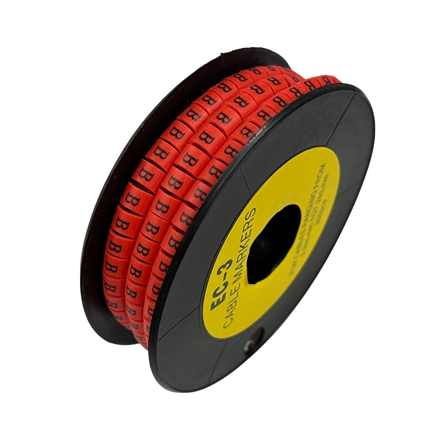 Grippes Cable Marker Red - B on a spool for organized cable management and identification