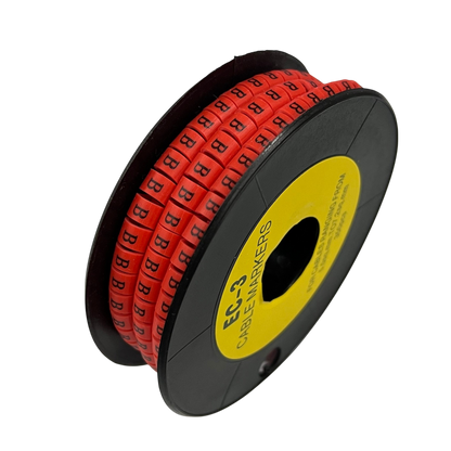 Grippes Cable Marker Red - B on a spool for organized cable management and identification