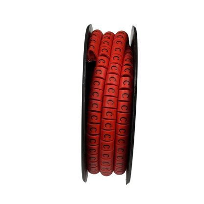 Grippes Cable Marker Red - C on a spool for effective cable management and organization
