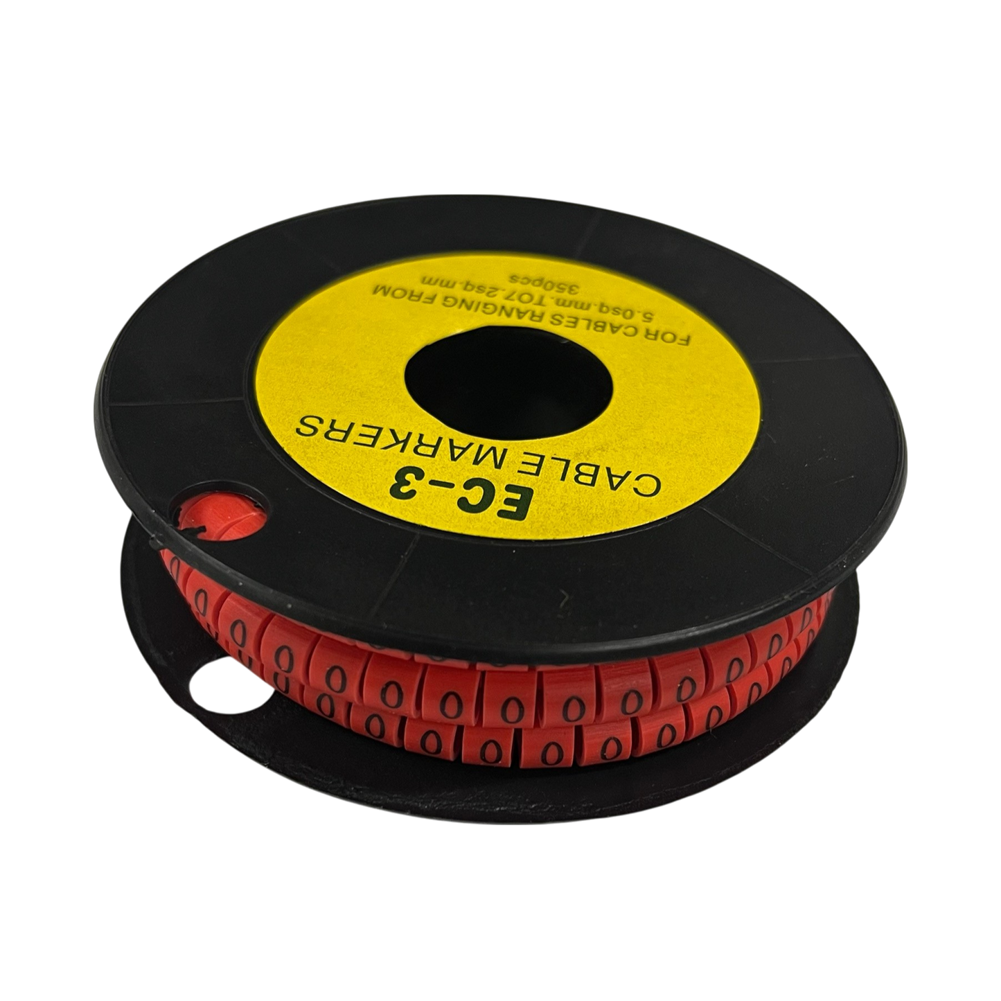 Grippes Cable Marker Red - 0 on a spool for organized cable management solutions