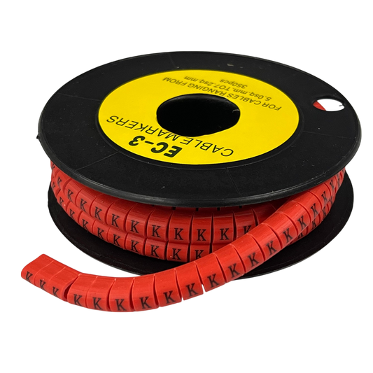 Grippes Cable Marker Red - K on a roll, ideal for organizing and identifying cables easily