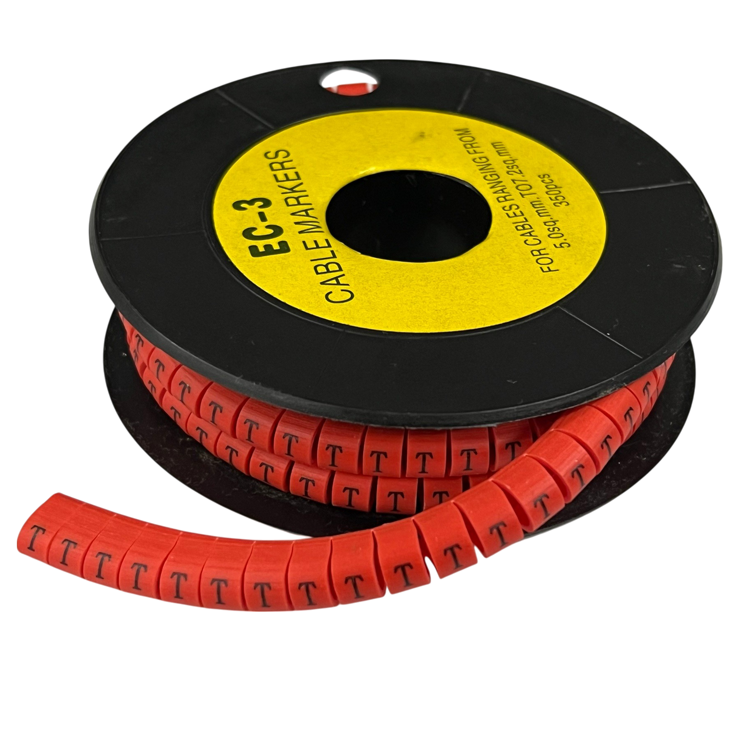 Grippes Cable Marker Red - T on a spool for effective cable management and organization