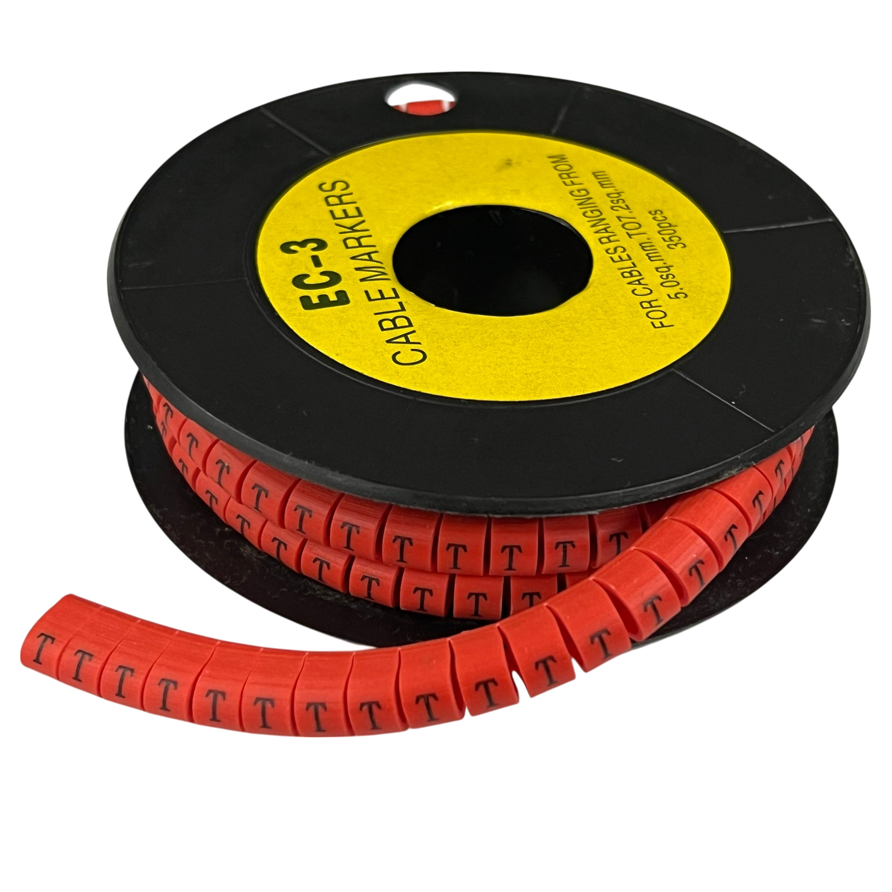 Grippes Cable Marker Red - T on a spool for effective cable management and organization