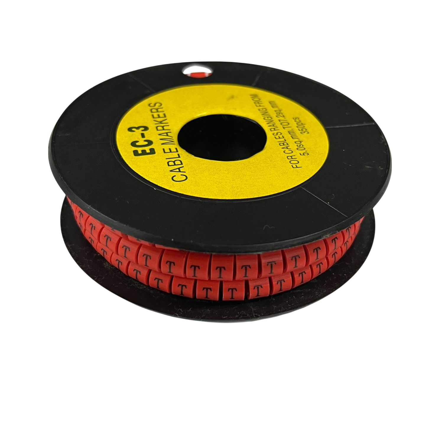 Grippes Cable Marker Red - T on a spool for organized cable management