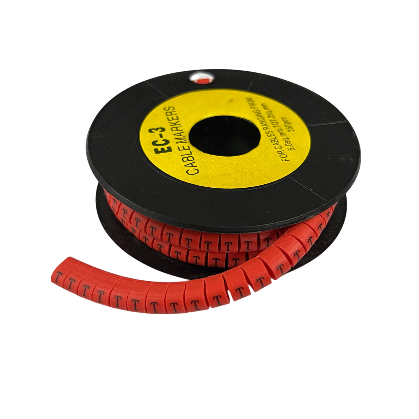 Grippes Cable Marker Red - T on a roll for organized cable management and labeling