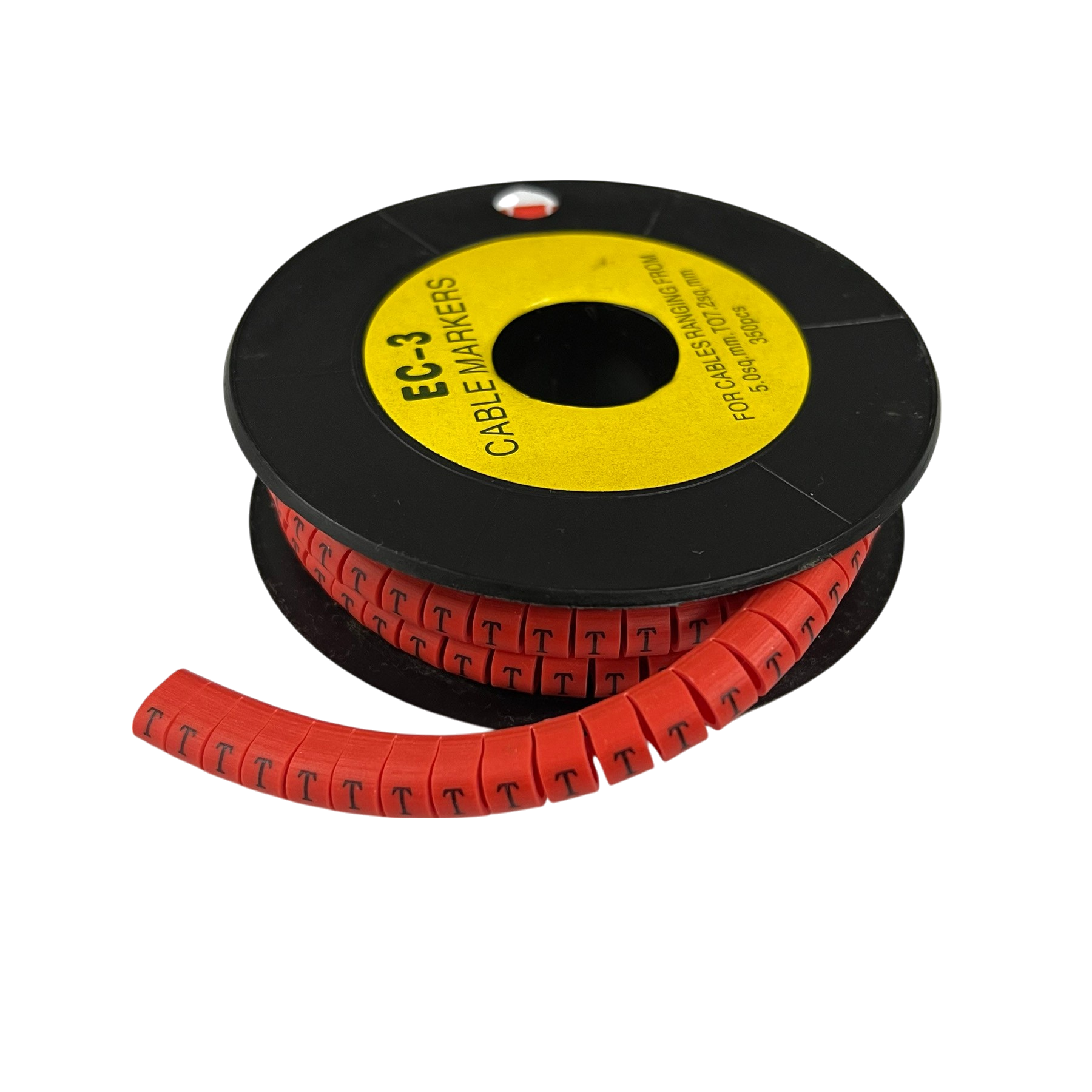 Grippes Cable Marker Red - T on a roll for organized cable management and labeling
