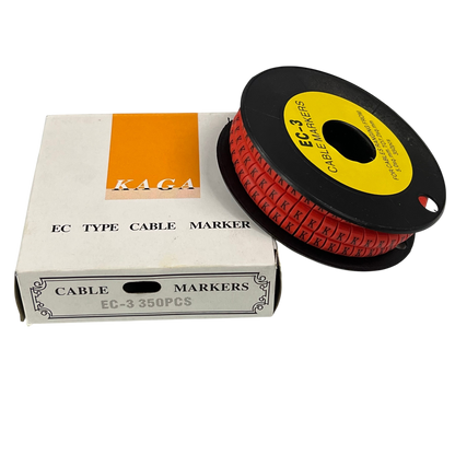 Grippes Cable Marker Red - K with 350 pieces on a spool for organized cable management