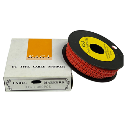 Grippes Cable Marker Red - 1 - 350pcs in a roll with packaging for cable organization