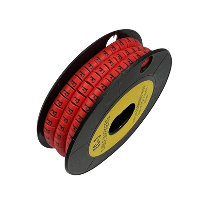 Grippes Cable Marker Red - F on a spool for organized cable management solutions