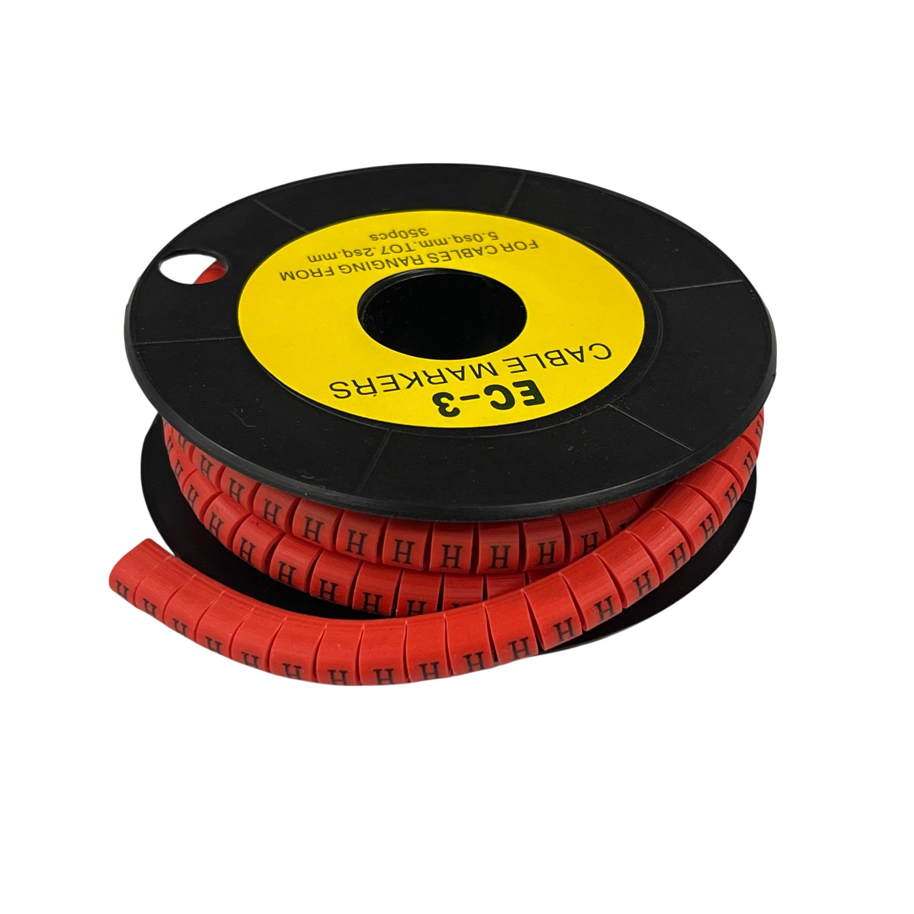 Grippes Cable Marker Red - H on a spool for organized cable management solutions