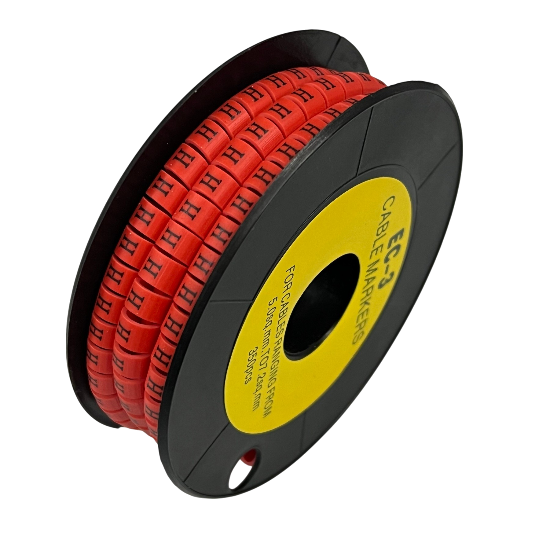 Grippes Cable Marker Red - H on a spool for efficient cable management and organization