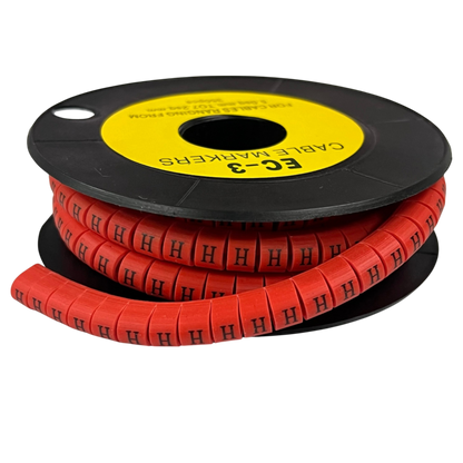 Grippes Cable Marker Red - H Roll for Organizing and Identifying Cables Easily