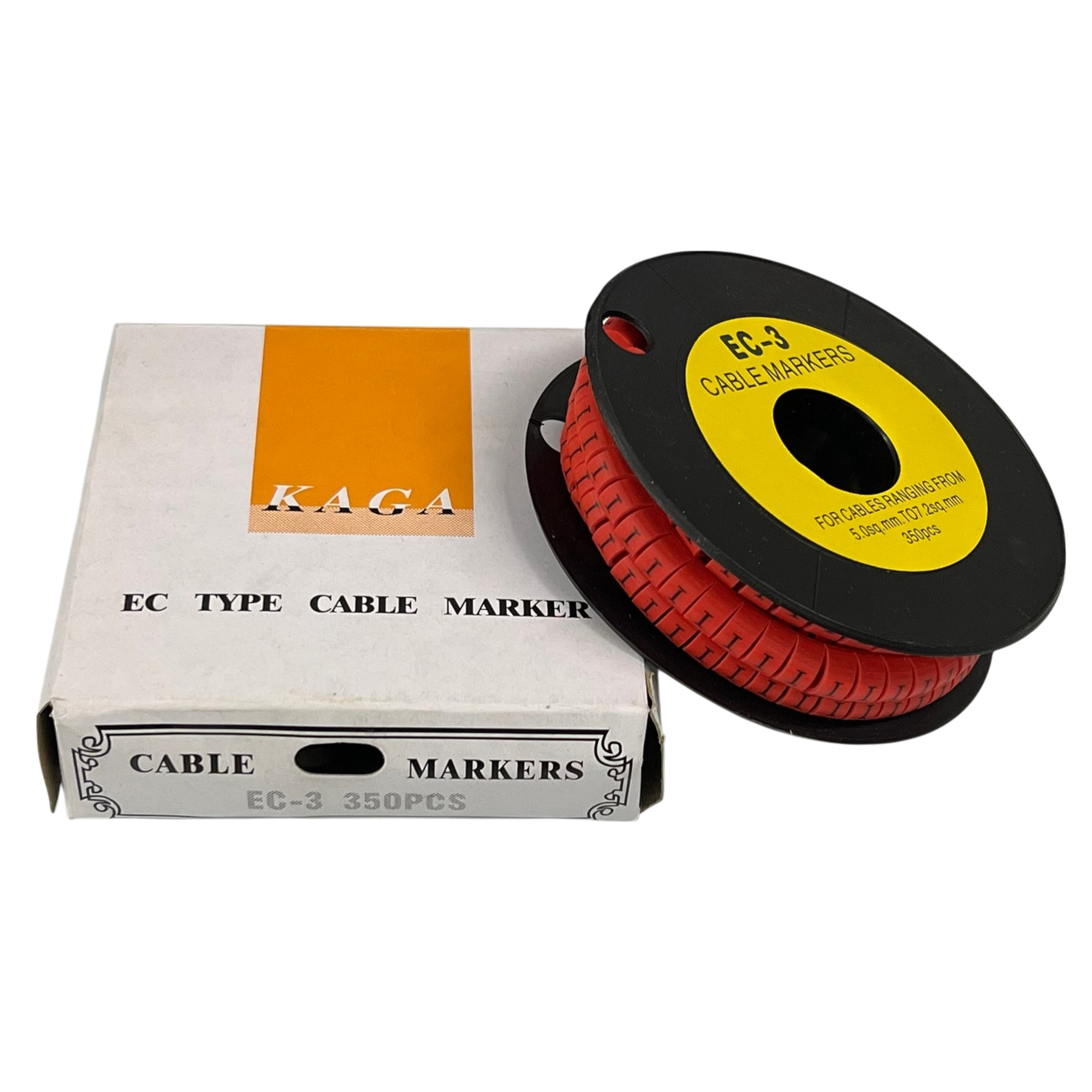 Grippes Cable Marker Red - I on spool with 350 pieces for efficient cable organization