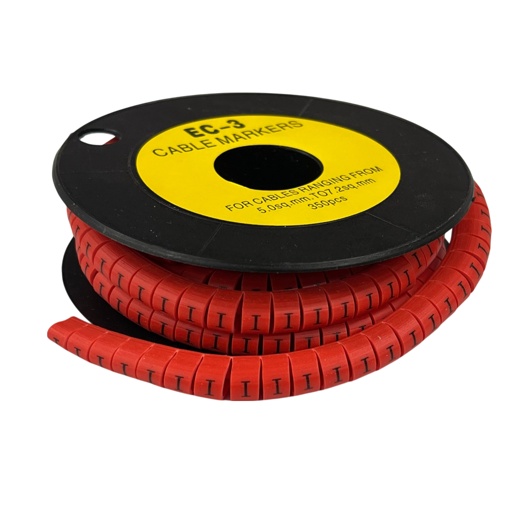 Grippes Cable Marker Red - I on a spool for organized cable management and easy identification