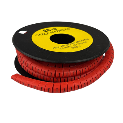 Grippes Cable Marker Red - I on a spool for organized cable management and easy identification