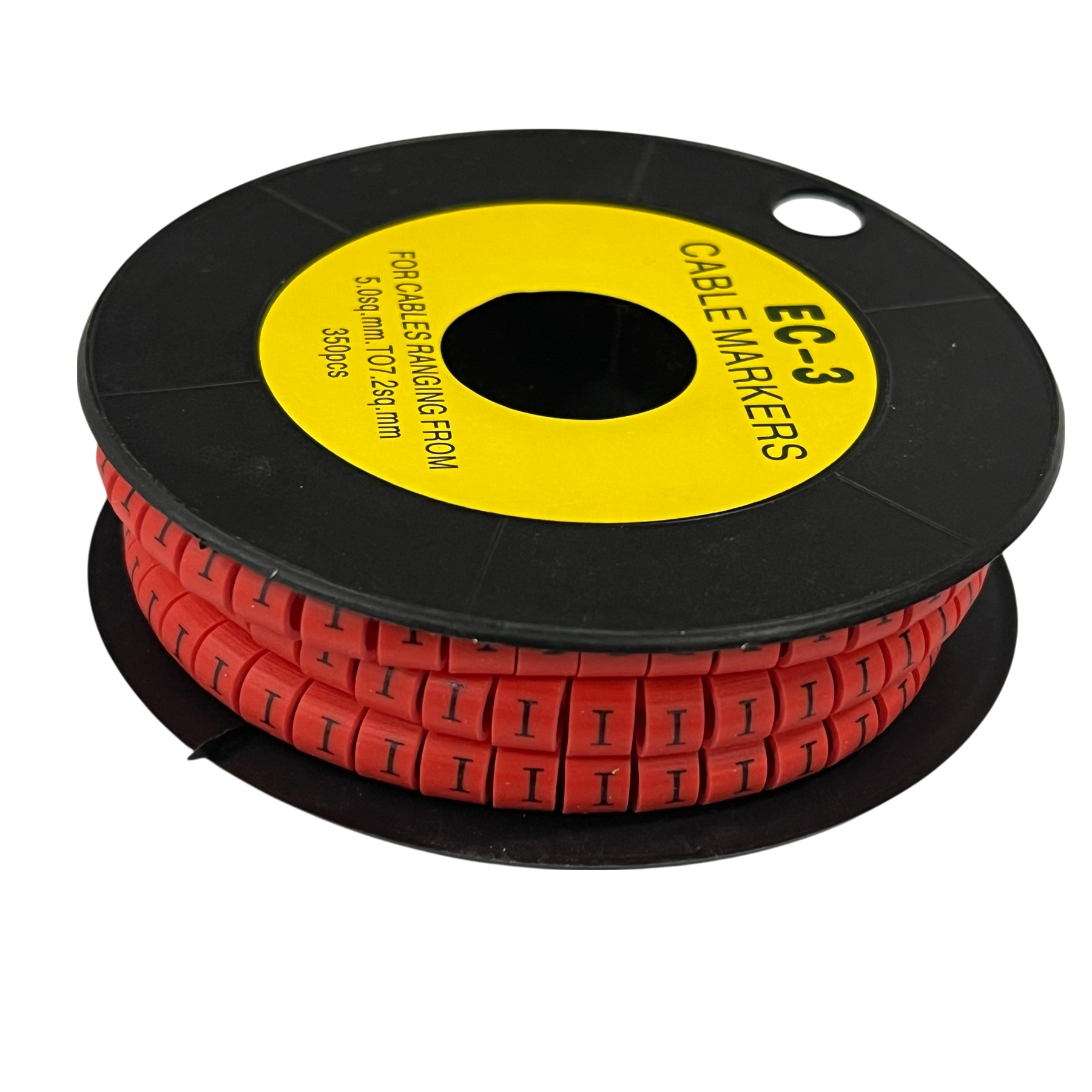 Grippes Cable Marker Red - I for organizing cables ranging from 5mm to 7.5mm, 500 pieces on a spool
