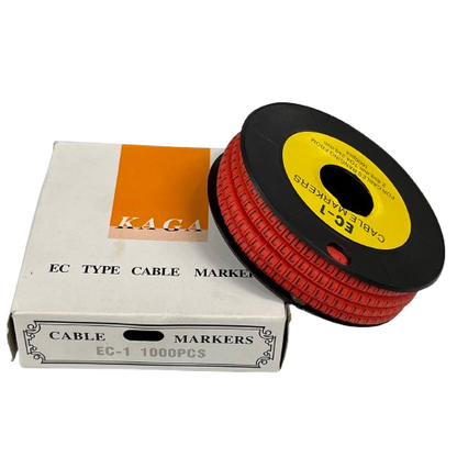 Grippes Cable Marker Red L - 1000pcs on a spool and box for efficient cable organization