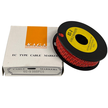 Grippes Cable Marker Red - N on a spool, packaged with 350 pieces for organized cable management