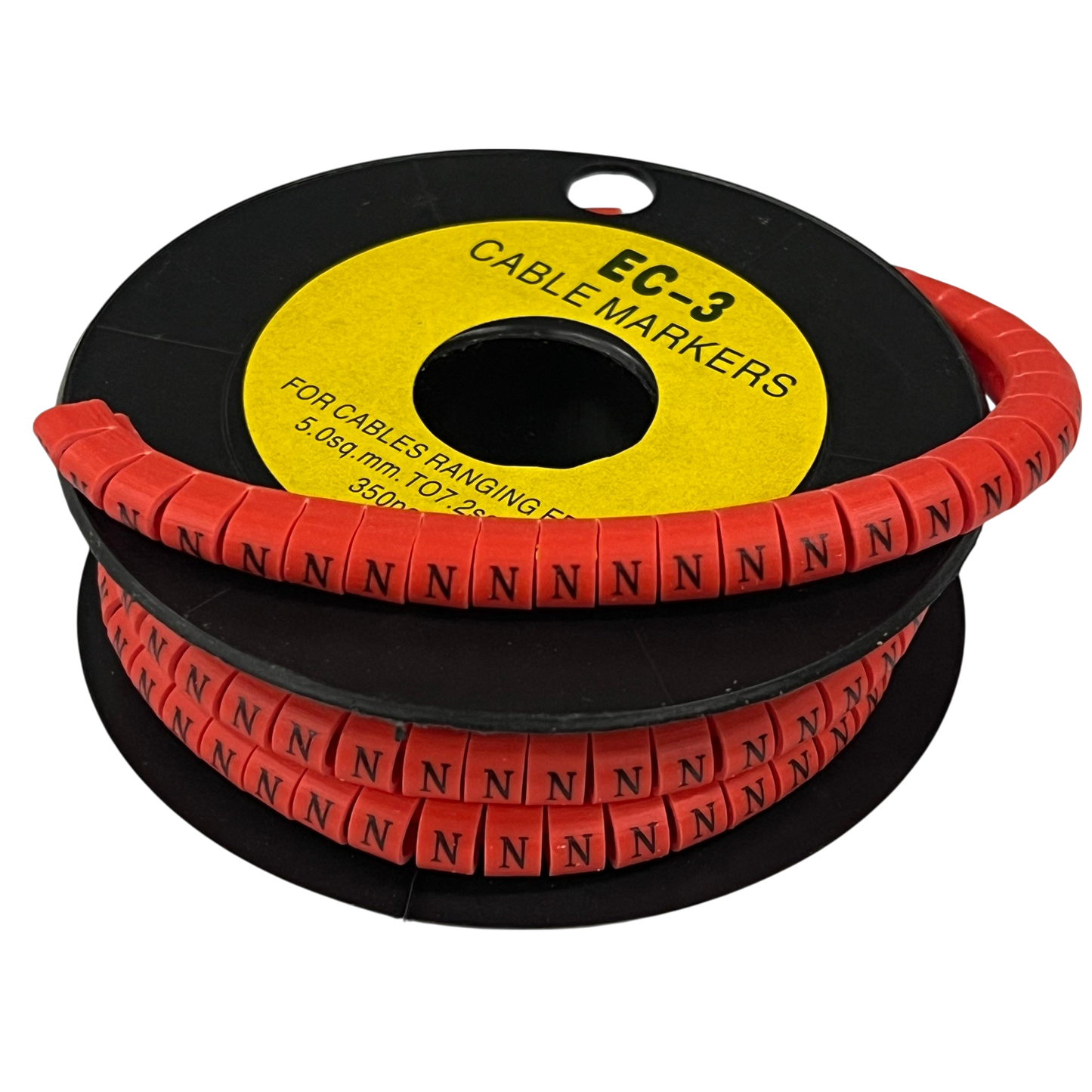 Grippes Cable Marker Red - N on a spool for easy cable management and organization