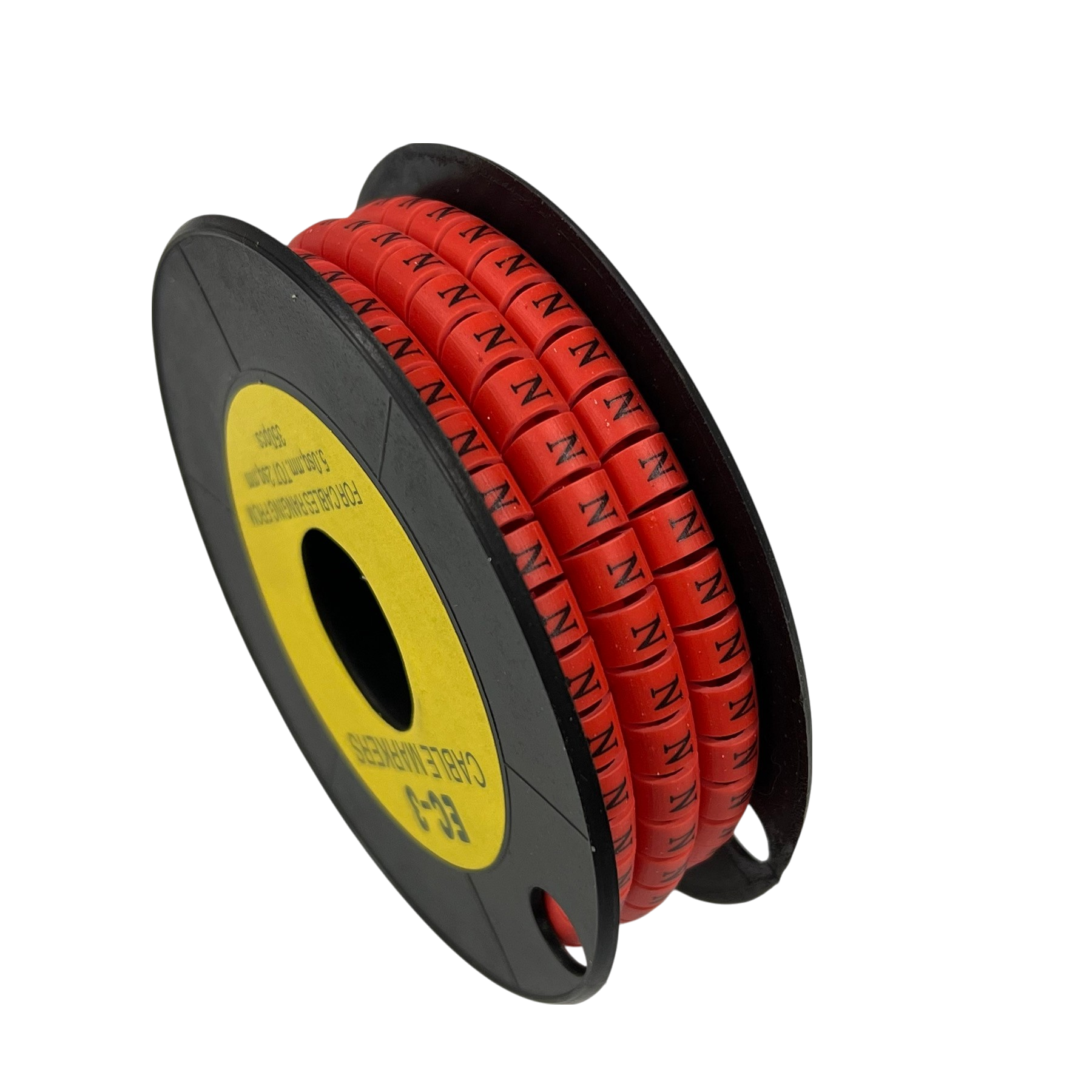 Grippes Cable Marker Red - N on a spool for organized cable management