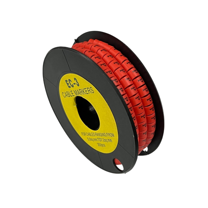Grippes Cable Marker Red - P on a spool for organizing and labeling cables easily
