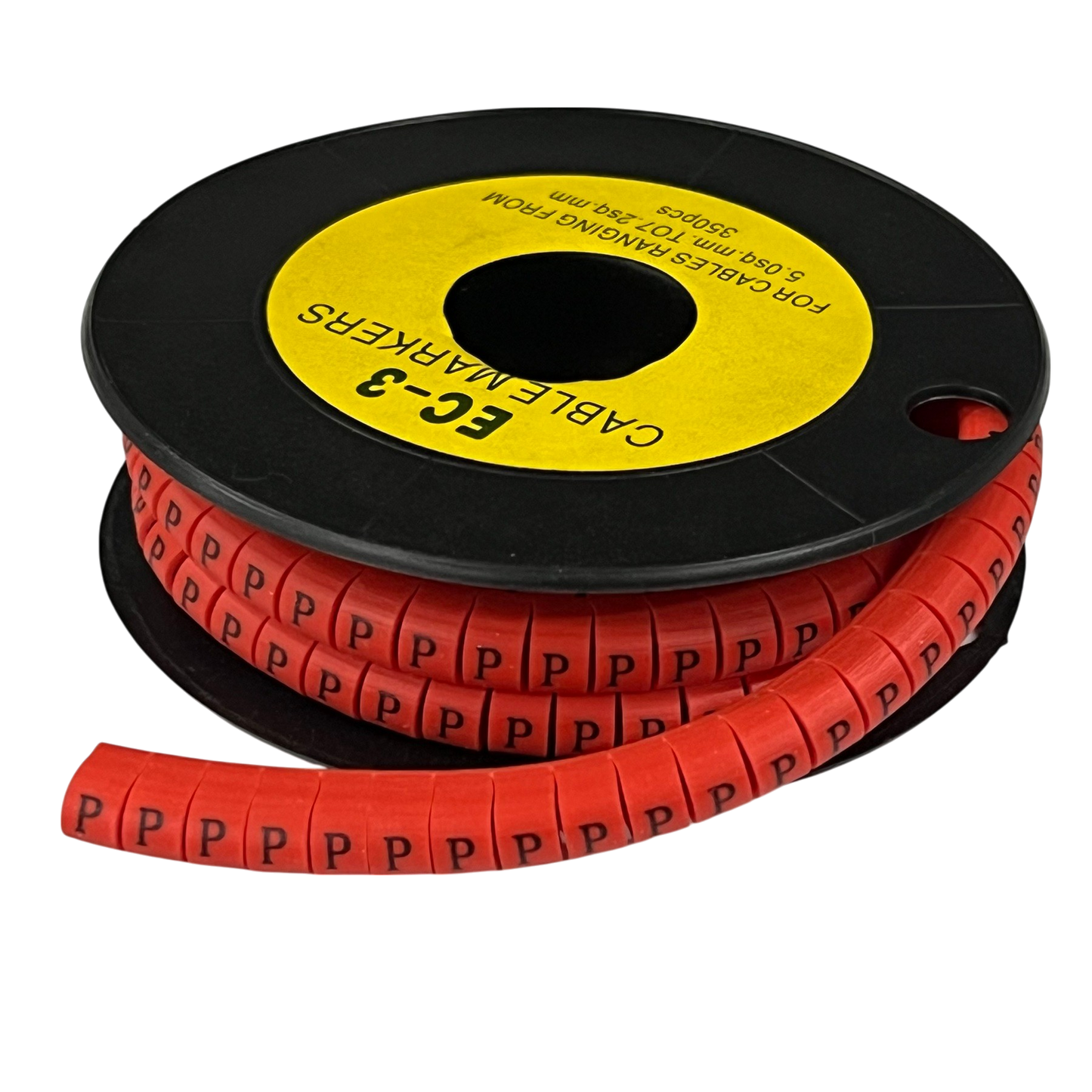 Grippes Cable Marker Red - P on a spool for effective cable organization and identification