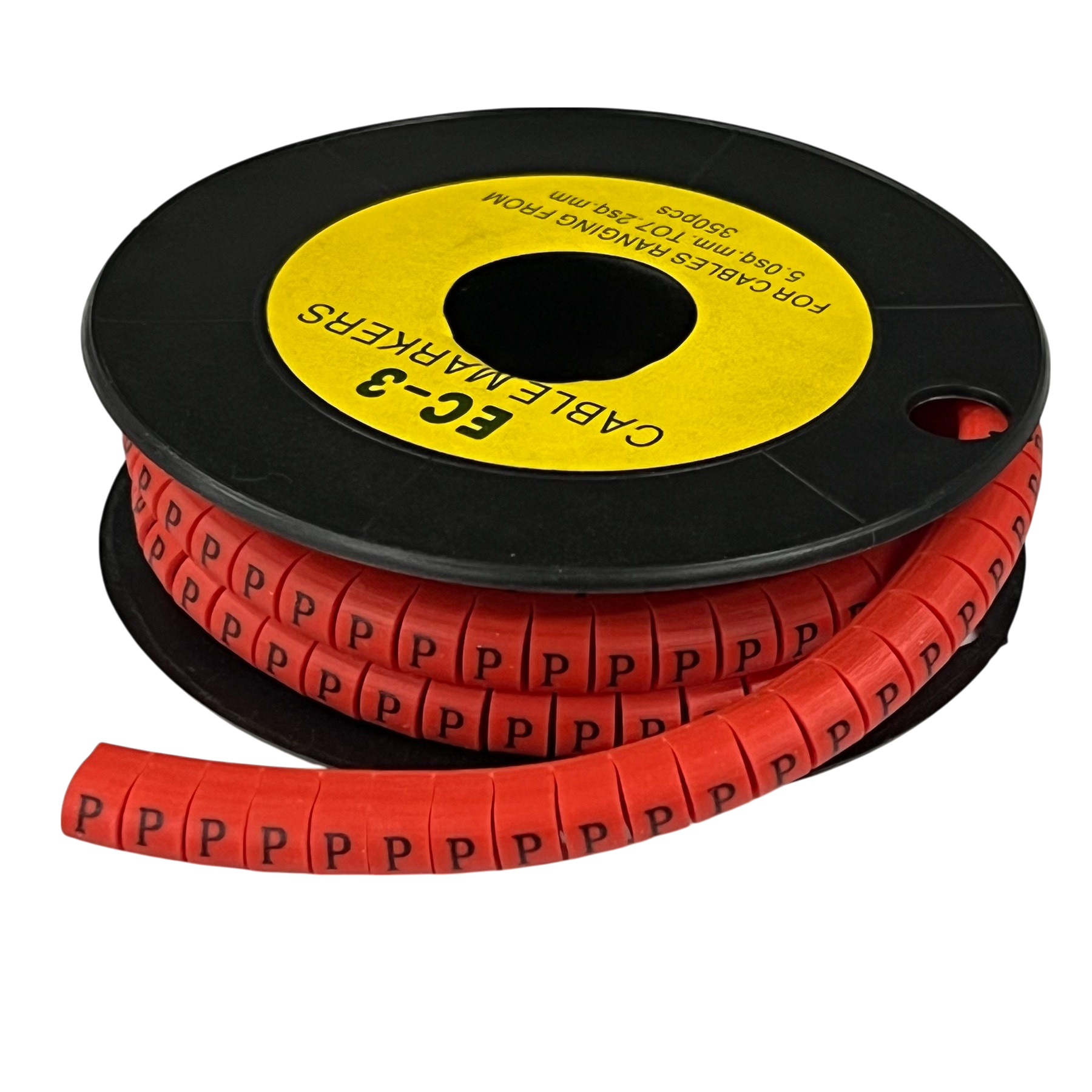 Grippes Cable Marker Red - P on a spool for effective cable organization and identification