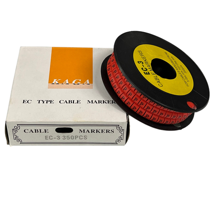 Grippes Cable Marker Red - P with 350 pieces in a box for effective cable management