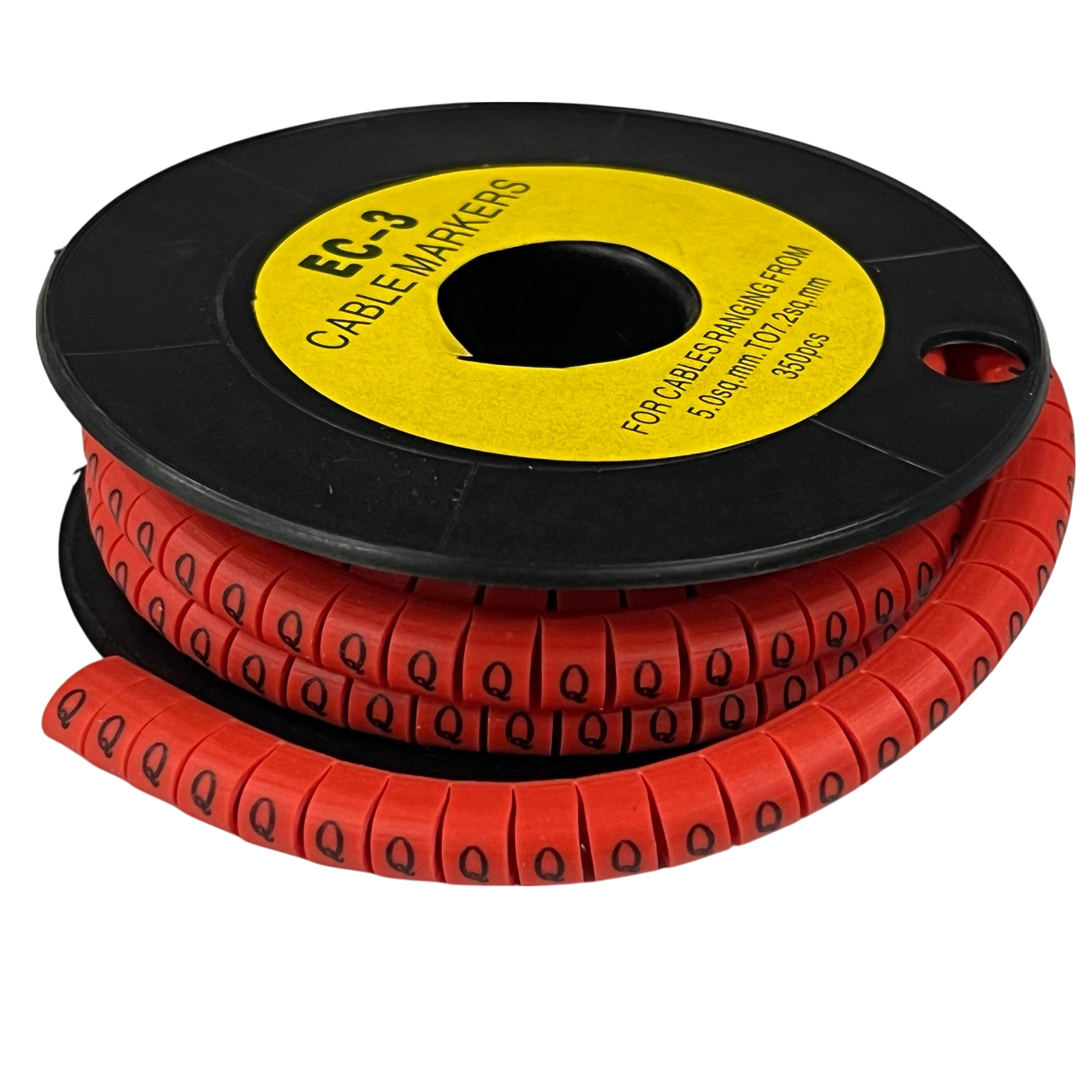 Grippes Cable Marker Red - Q on a spool for organizing and labeling cables easily