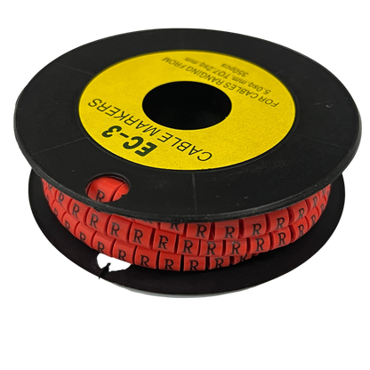 Grippes Cable Marker Red - R on a spool for effective cable management and organization