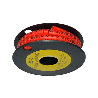 Grippes Cable Marker Red - U on a spool for easy organizing and identifying cables