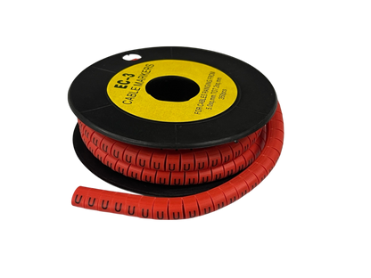 Grippes Cable Marker Red - U on a spool, ideal for organized cable management solutions