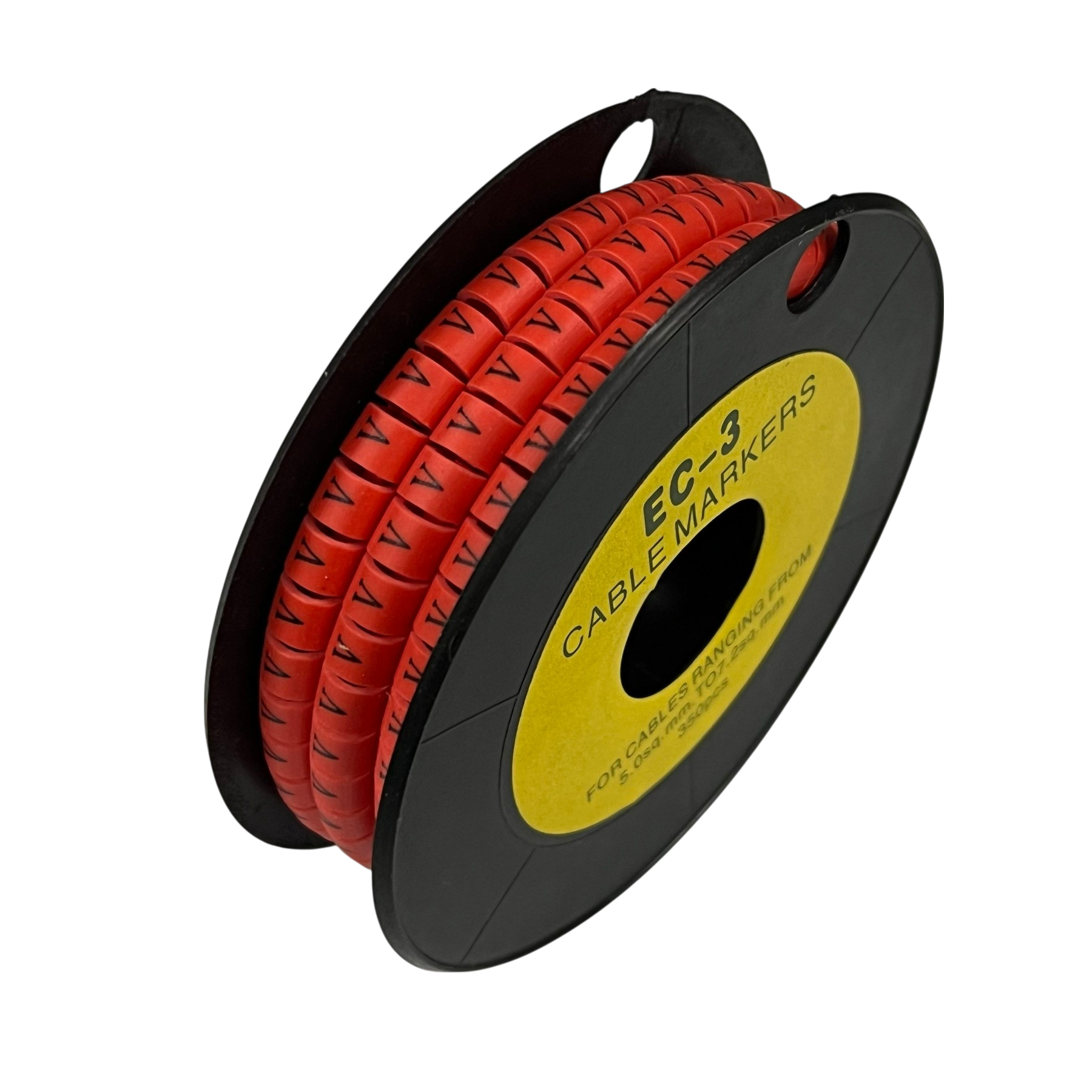 Grippes Cable Marker Red - V on a spool for organized cable management and identification