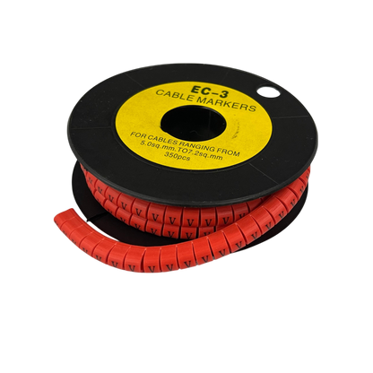 Grippes Cable Marker Red - V for organizing and identifying cables up to 5.0mm in diameter