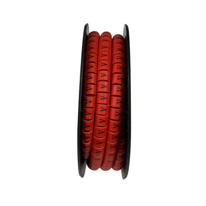 Grippes Cable Marker Red - V on a spool for efficient cable organization and identification