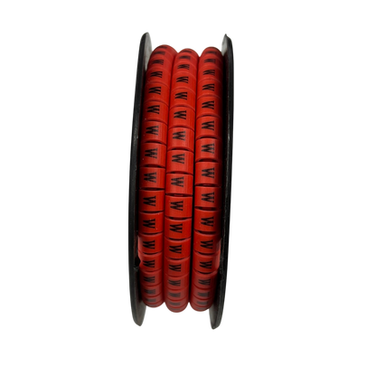 Grippes Cable Marker Red - W on a spool for organizing and identifying cables easily