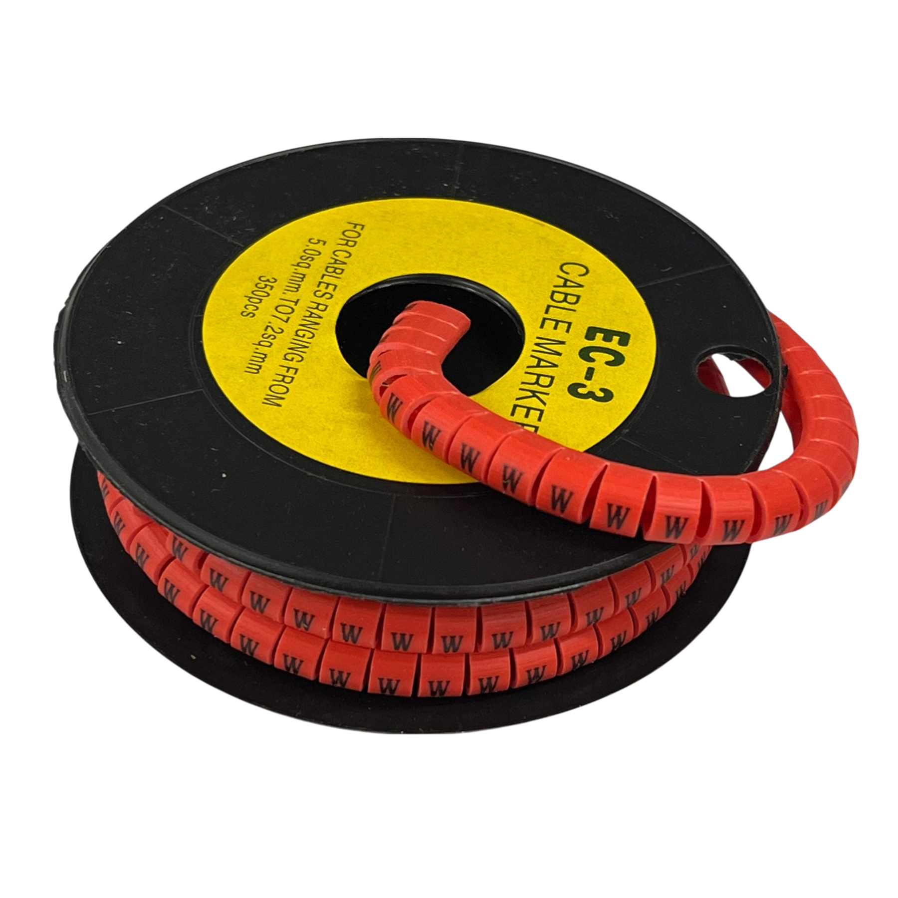 Grippes Cable Marker Red - W on a spool for organized cable management and identification