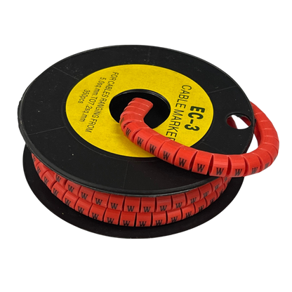 Grippes Cable Marker Red - W on a spool for organized cable management and identification