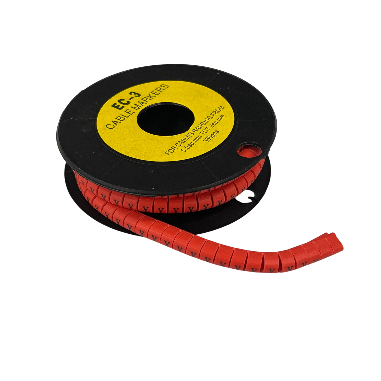 Grippes Cable Marker Red - Y on a spool for efficient cable organization and identification