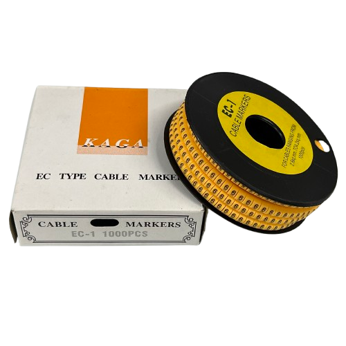 Cable Marker Yellow 6 spool of numbered adhesive cable markers on reel with 1000 pieces for wire labeling
