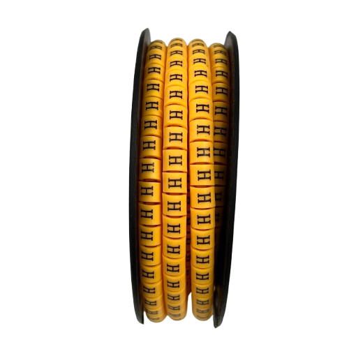 Grippes spool of Cable Marker - Yellow 8 labels with repeated H marking for cable identification