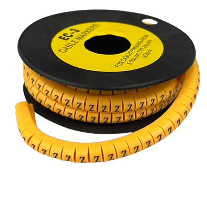 Grippes Cable Marker Z -  Yellow spool of flexible lettered cable markers for wire identification