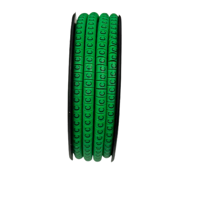 EC-1 cable marker green 1000pcs arranged neatly on a spool for efficient cable organization
