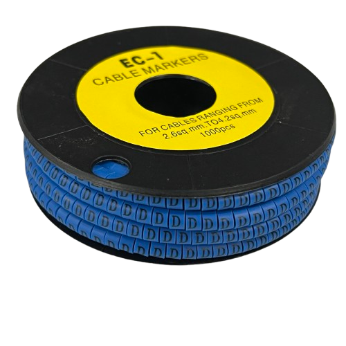Grippes EC-1B cable marker 1000pcs in blue, suitable for cable sizes from 2.5mm to 7.0mm