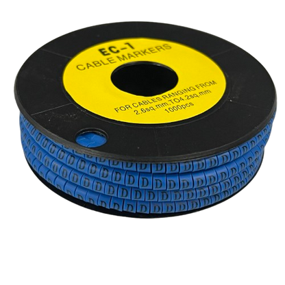Grippes EC-1B cable marker 1000pcs in blue, suitable for cable sizes from 2.5mm to 7.0mm