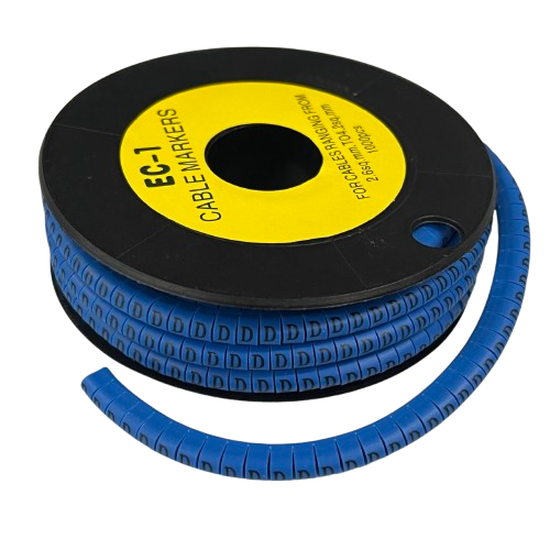 Blue EC-1B cable marker 1000pcs on a spool for effective cable organization and identification